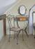 Dressing table wrought iron and solid wood with swivel mirror