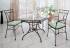 Dining chairs and tables, wrought iron, french design