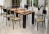 sturdy wood & metal dining table 