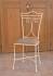 Dining chair wrought iron, creamy color, upholstery P