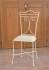 Dining chair wrought iron, creamy color, upholstery S