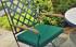 Outdoor chair wrought iron with teak armrests