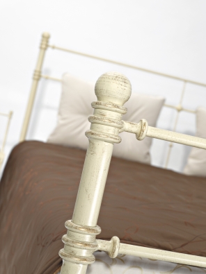 Iron wrought bed in creamy colour Amalfi