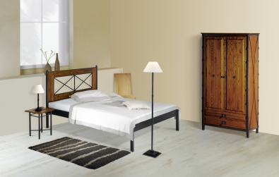 Bedroom Chamonix wrought iron and solid wood