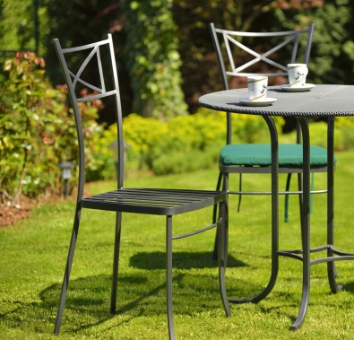 Garden chair Algarve iron, rust resistant, powder coated, stackable
