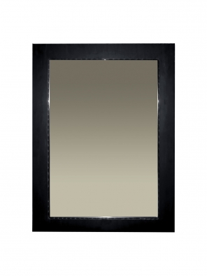 mirror in steel frame, black