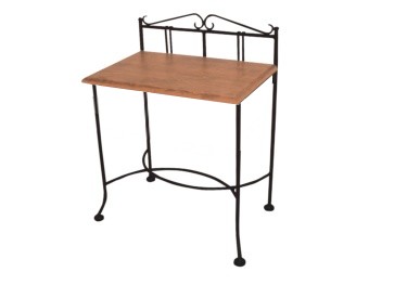 Night stand wrought iron and solid wood