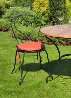 Garden chair wrought iron traditional design