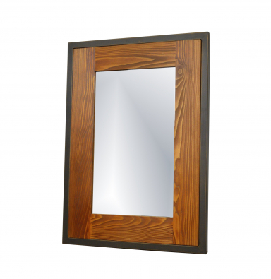 Mirror Dover brushed wood and metal
