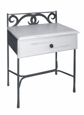 Night table Granada with solid wood, laser cut motive