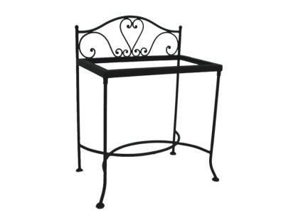 Wrought iron night stand with glass top