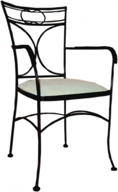 Dining chair OHIO with armrest, wrought iron