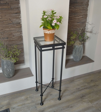Flower table, End table  San Remo, steel, glass