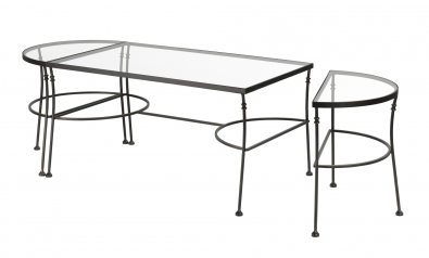 Coffee tables combination steel and glass